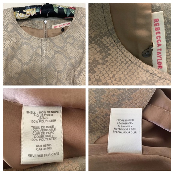 Rebecca Taylor Leather Snake Print Dress #152-971 - Picture 8 of 8